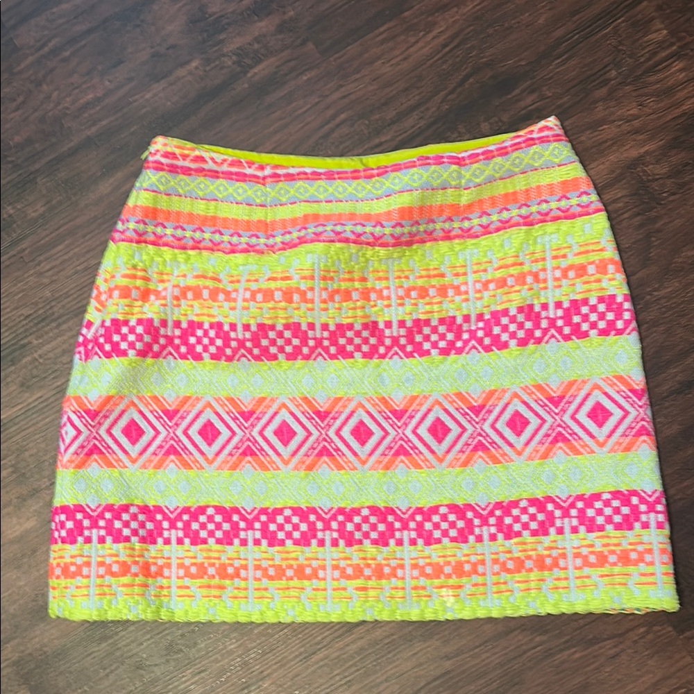Britt Ryan Vibrant Multicolor Patterned Skirt